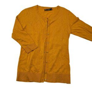 7th Avenue Design Studio New York & Company Mustard Yellow Cardigan Sweater Wome